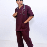 PRIME UNISEX V-NECK RELIABLE SCRUB WINE