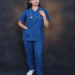 PRIME UNISEX V-NECK RELIABLE SCRUB DARK PEACOCK BLUE