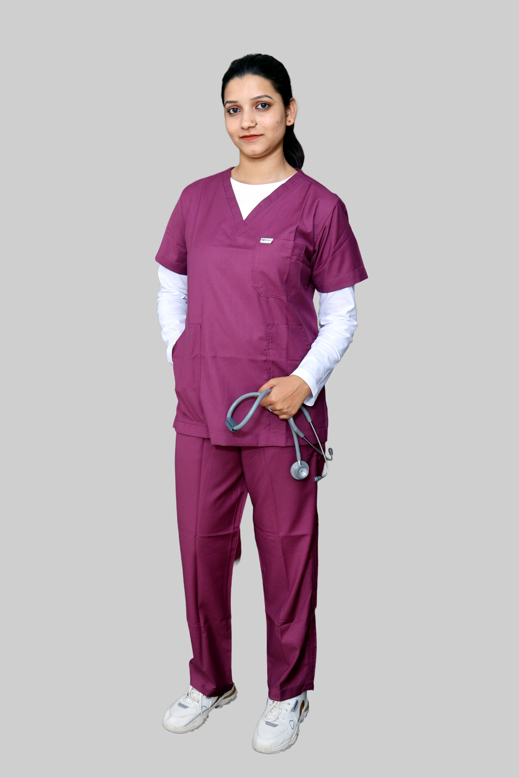 MCK_9231 copy MEDI- Prima Cotton UNISEX V-NECK SCRUBS - Image 1